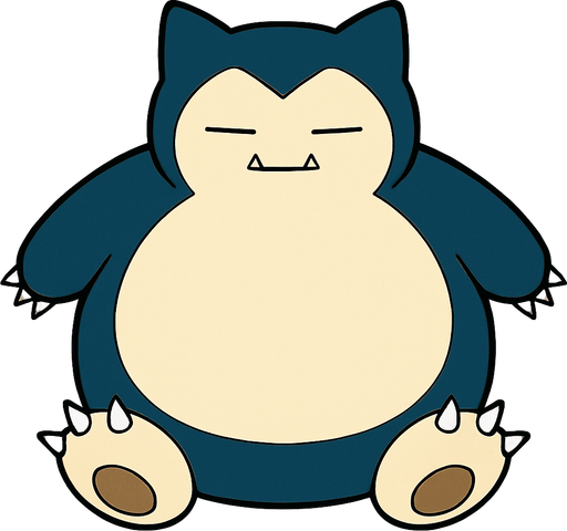 Snorlax, visto desde arriba.
In-Game asset.  2d.  High contrast.  No shadows