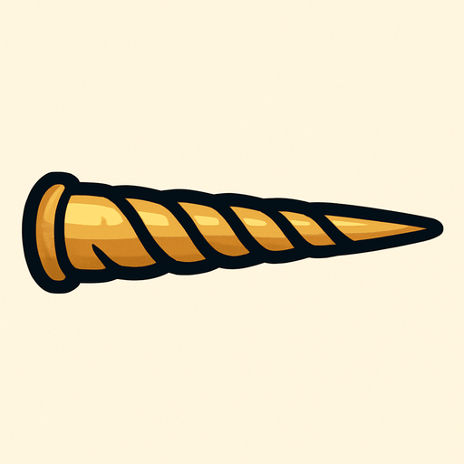 straight right pointing narwhal horn.
In-Game asset.  2d.  High contrast.  No shadows