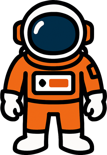 Create astronaut.
In-Game asset.  2d.  High contrast.  No shadows