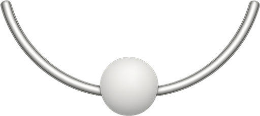 Simple white ball at the center of the arc