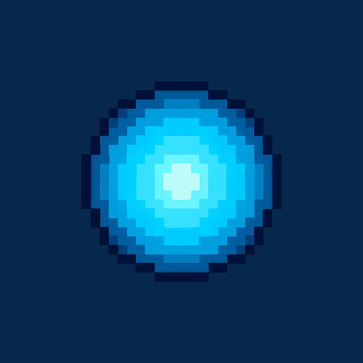 pixelart blue circular enemy projectile to dodge
In-Game asset.  2d.  High contrast.  No shadows. Pixel art