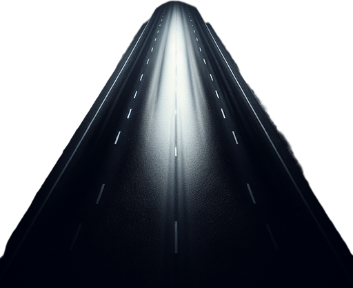 Black asphalt road at night, top view