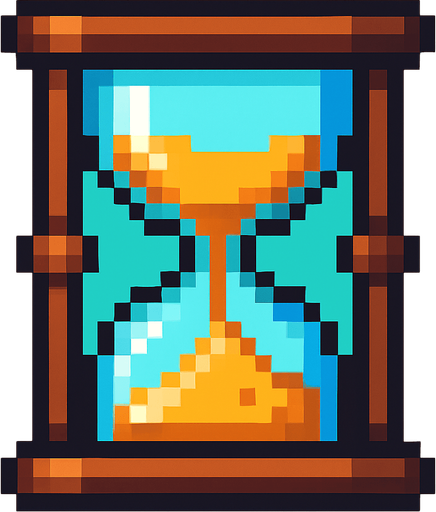 pixart sand watch.
In-Game asset.  2d.  High contrast.  No shadows