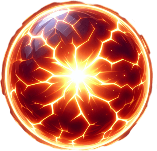 energy ball.
Single Game Texture. In-Game asset. 2d. Blank background. High contrast. No shadows.