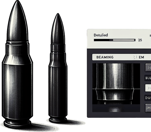 bullet.
Single Game Texture.  In-Game asset.  2d.  Blank background.  High contrast.  No shadows