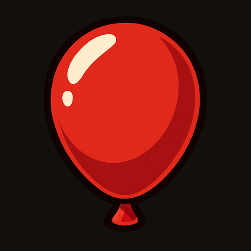 A red balloon without the string..
In-Game asset.  2d.  High contrast.  No shadows