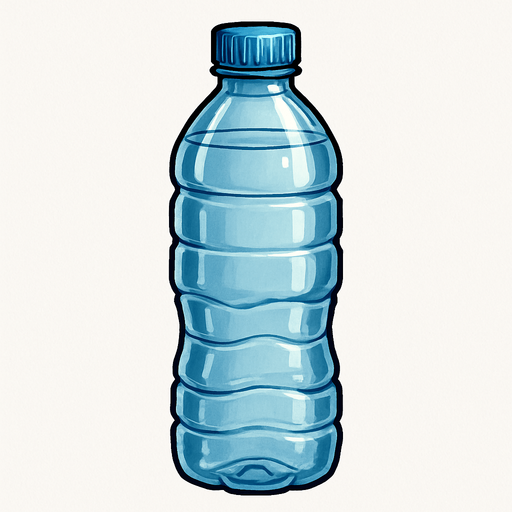 Su şişesi - Gerçekçi - Yazısız.
In-Game asset.  2d.  High contrast.  No shadows