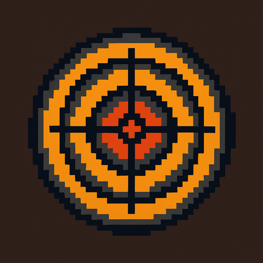 Target for weapon.(piksel art)
In-Game asset.  2d.  High contrast.