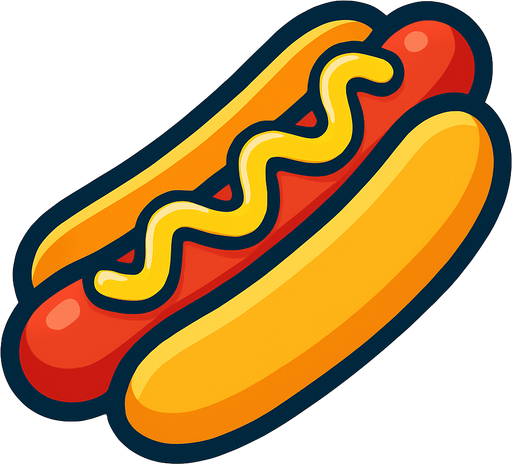 hot dog.
In-Game asset.  High contrast.  No shadows