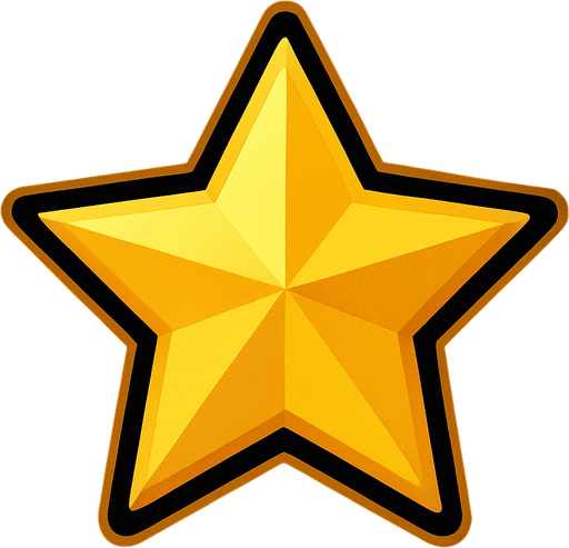 a star ⭐.
In-Game asset.  2d.  High contrast.  No shadows