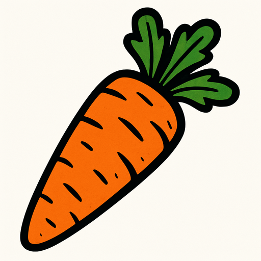 havuç.
In-Game asset.  2d.  High contrast.  No shadows