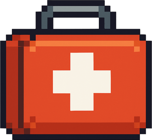 medkit pixel art.
In-Game asset.  2d.  High contrast.  No shadows