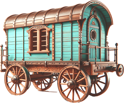 western toy train wagon side profile.
Single Game Texture. In-Game asset. 2d. Blank background. High contrast. No shadows.