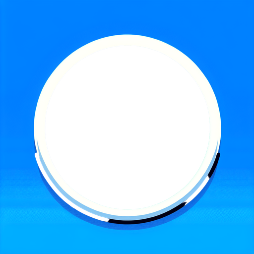 Black circle white outline. Blue background.
Single Game Texture.  In-Game asset.  2d.  Blank background.  High contrast.  No shadows