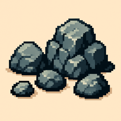 pixel kayalar.
In-Game asset.  2d.  High contrast.  No shadows
