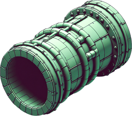 A single 
Green colour big pipes looking straight.
Single Game Texture. In-Game asset. 2d. Blank background. High contrast. No shadows.