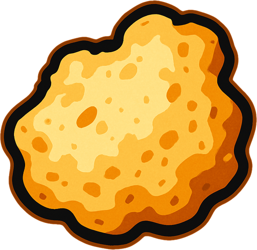 miga de pan.
In-Game asset.  2d.  High contrast.  No shadows