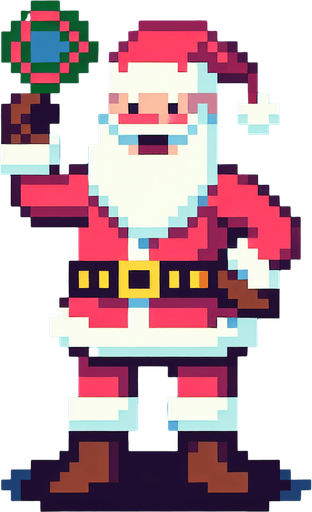 Pixel 2d Noel Baba
Single Game Texture. In-Game asset. 2d. Blank background. High contrast. No shadows.