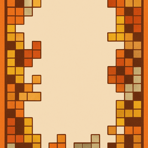 Can you please make it more retro and decorate something in the borders between the thick and thin line that ressembles tetris game?