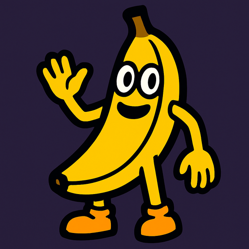 banana human.
In-Game asset.  2d.  High contrast.  No shadows