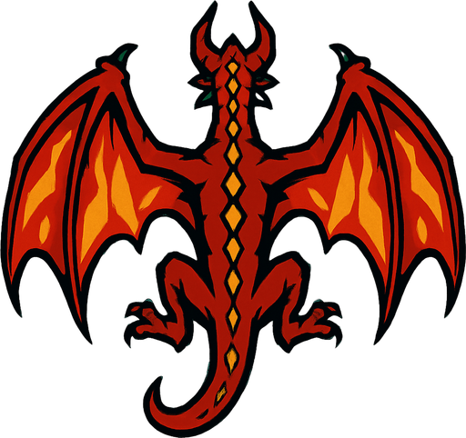 dragon from top.
In-Game asset.  2d.  High contrast.  No shadows
