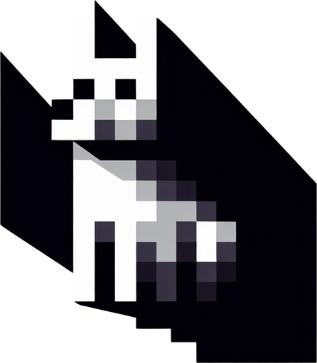 Dog.
Single Game Texture.  In-Game asset.  2d.  Blank background.  High contrast.  No shadows