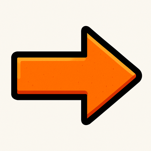 arrow pointing right.
In-Game asset.  2d.  High contrast.  No shadows