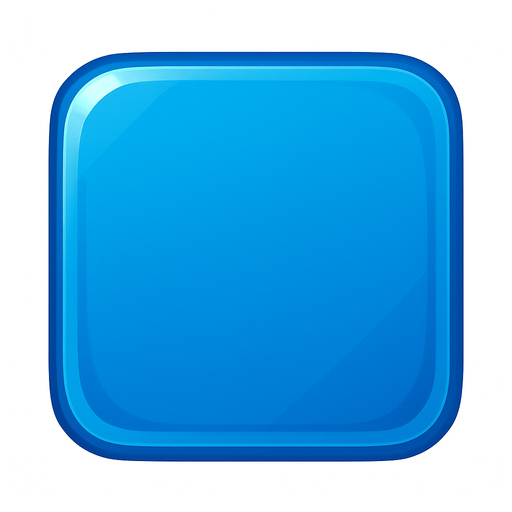 Simple blue square round corners. Vector. Beautiful transparent details. Single Game Texture. In-Game asset. 2d. Blank background. High contrast. With shadows..
In-Game asset.  2d.  No shadows