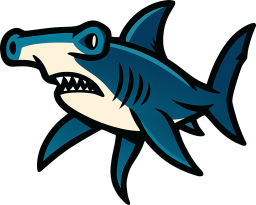 Hammerhead shark.
In-Game asset.  2d.  High contrast.  No shadows