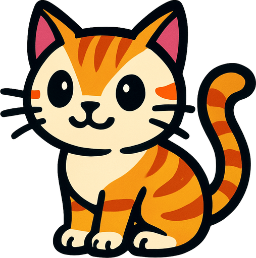 Cat.
In-Game asset.  2d.  High contrast.  No shadows