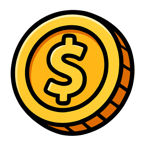 Coin.
In-Game asset.  2d.  High contrast.  No shadows