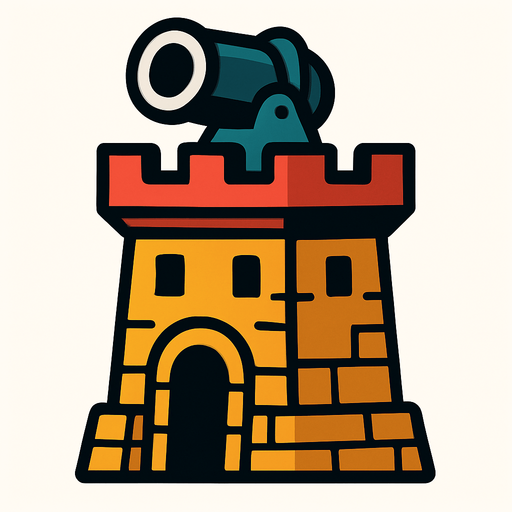 Defense tower.
In-Game asset.  2d.  High contrast.  No shadows