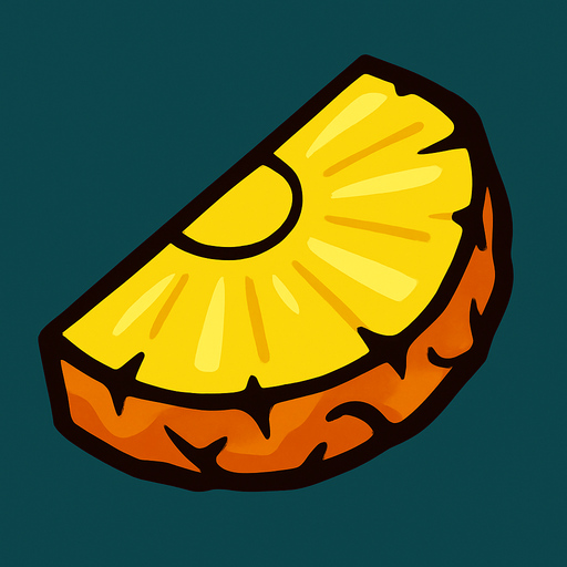 Trozo piña.
In-Game asset.  2d.  High contrast.  No shadows