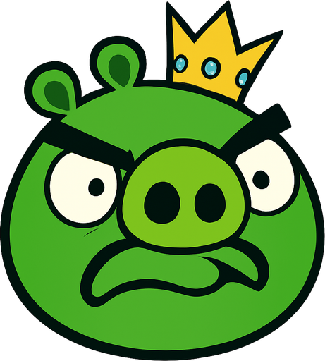 Angry birds 2 King pig.
In-Game asset.  2d.  High contrast.  No shadows