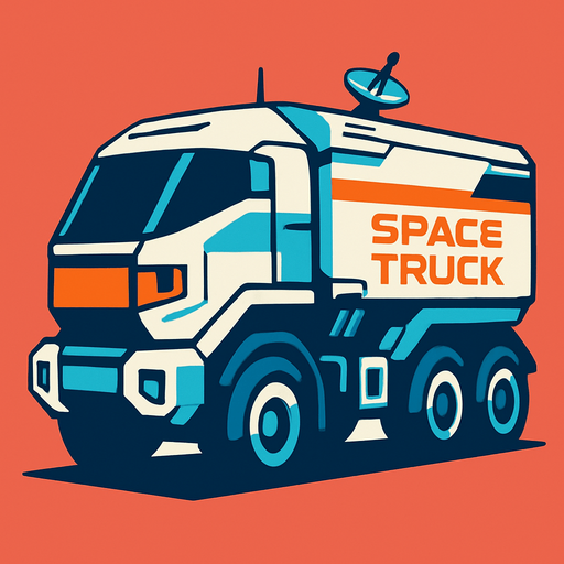 a truck from future space.
2d.  High contrast.  No shadows