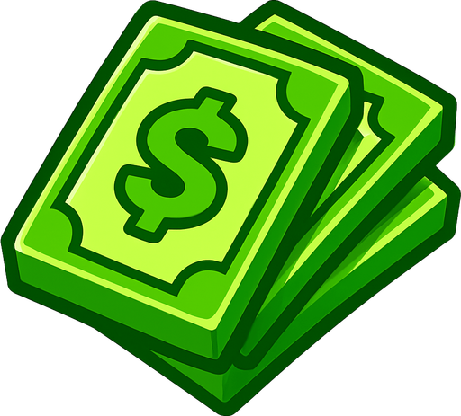 money.
In-Game asset.  2d.  High contrast.  No shadows
