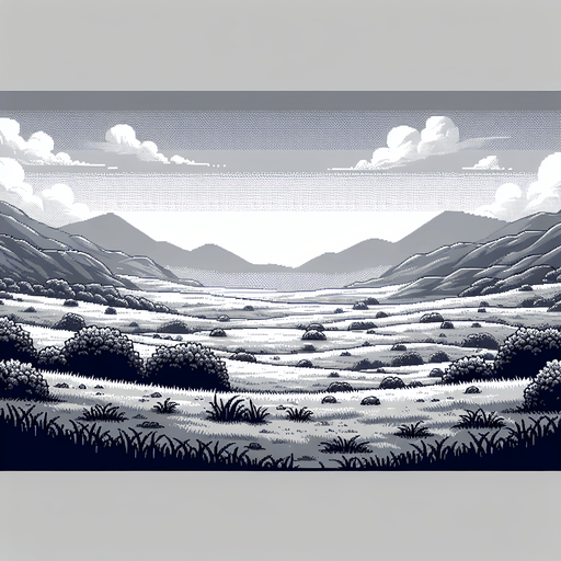 outside plains with hills.
Single Game Texture.  In-Game asset.  2d.  Blank background.  High contrast.  No shadows