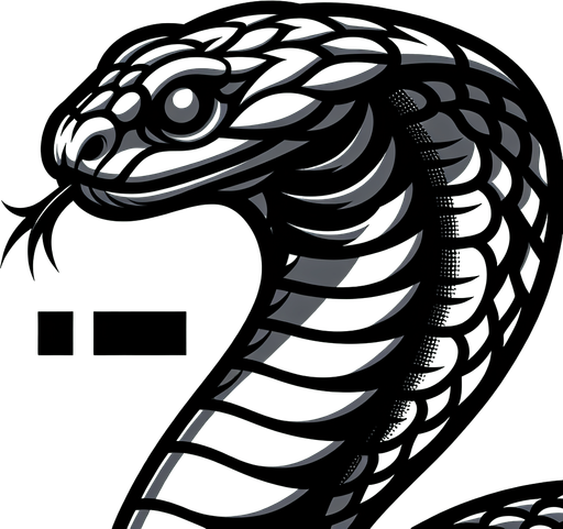 king cobra.
Single Game Texture. In-Game asset. 2d. Blank background. High contrast. No shadows.