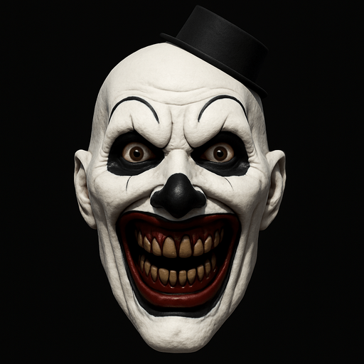 3D Scary face meme "Terrifier3" from the movie, face only
In-Game asset.  3D.  High contrast.  No shadows. face only