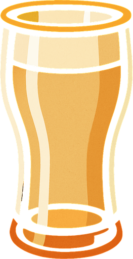 empty beer glass.
In-Game asset.  2d.  High contrast.  No shadows