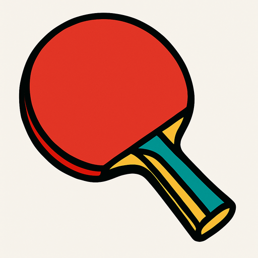 Raquette de ping pong ia.
In-Game asset.  2d.  High contrast.  No shadows