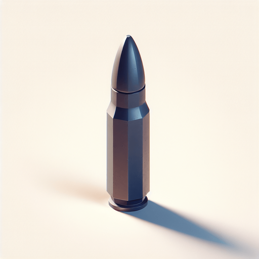 Large Bullet.
Single Game Texture. In-Game asset. 2d. Blank background. High contrast. No shadows.