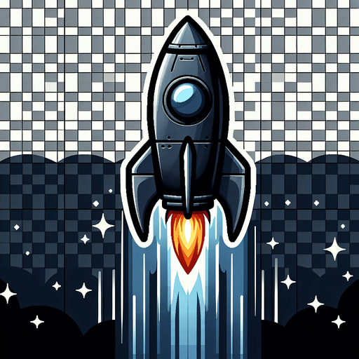 A Rocket image.
Single Game Texture. In-Game asset. 2d. Blank background. High contrast. No shadows.