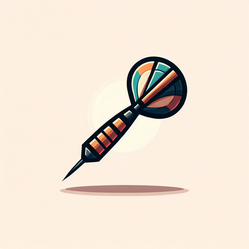 Dart seen from the side.
Single Game Texture.  In-Game asset.  2d.  Blank background.  High contrast.  No shadows