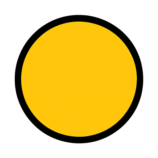 Bola con contorno negro.
In-Game asset.  2d.  High contrast.  No shadows