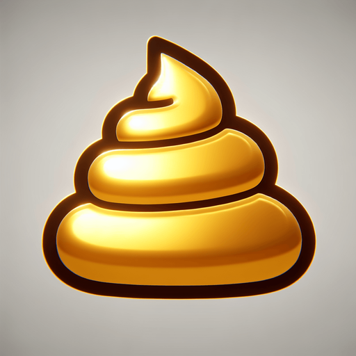 золотая какашка.
Single Game Texture. In-Game asset. 2d. Blank background. High contrast. No shadows.