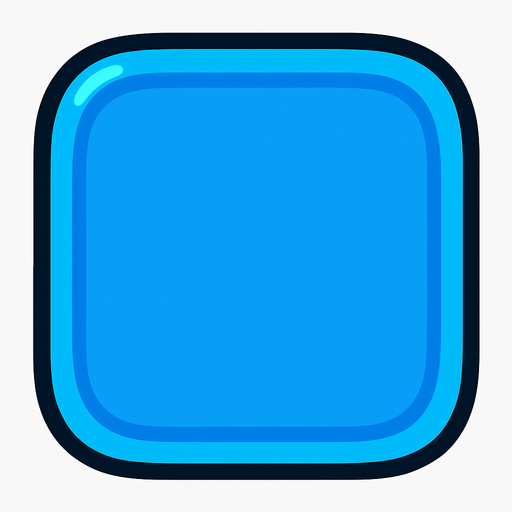 blue rounded edge square.
In-Game asset.  2d.  High contrast.  No shadows