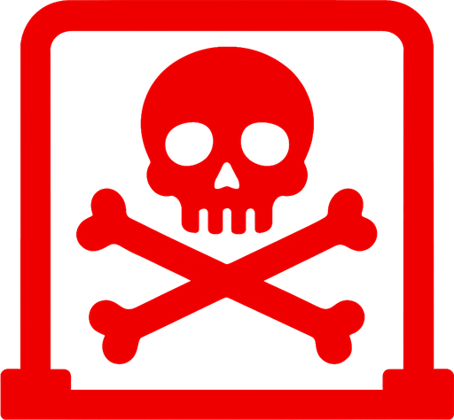 dead logo obstacle red color.
In-Game asset.  2d.  High contrast.  No shadows