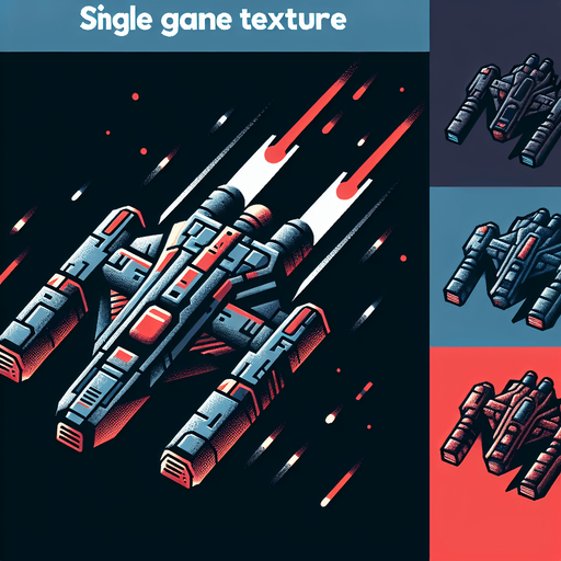 A spaceship shooter.
Single Game Texture. In-Game asset. 2d. Blank background. High contrast. No shadows.