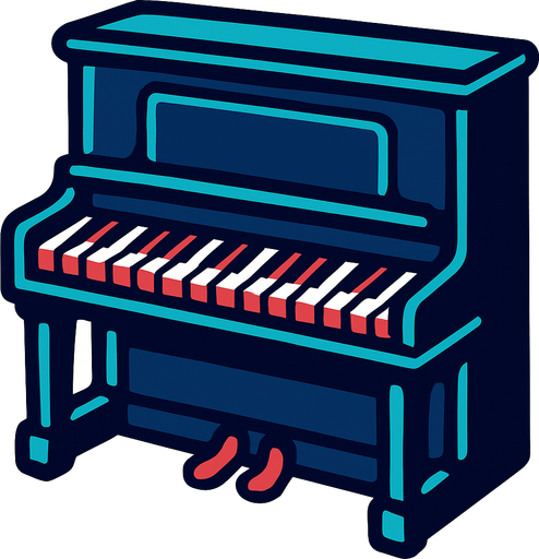 piano.
In-Game asset.  2d.  High contrast.  No shadows